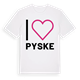 White t-shirt med Jag älskar Pyske t-shirt stort tryck