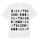 White t-shirt med Rabbatsbenning ordlek t-shirt
