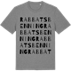 Mid Heather Gray t-shirt med Rabbatsbenning ordlek t-shirt