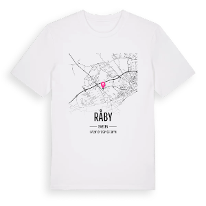 Råby karta t-shirt – ekologisk bomull t-shirt från Pinshirt