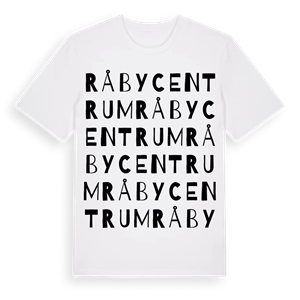 Råby Centrum ordlek t-shirt – ekologisk bomull t-shirt från Pinshirt