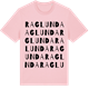 Pink Cotton t-shirt med Raglunda ordlek t-shirt