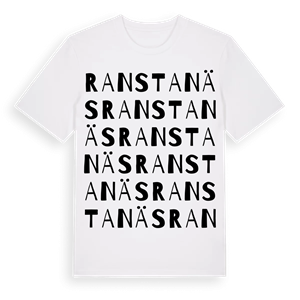 Ranstanäs ordlek t-shirt – ekologisk bomull t-shirt från Pinshirt