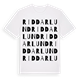 White t-shirt med Riddarlund ordlek t-shirt