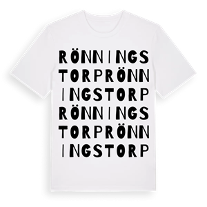 Rönningstorp ordlek t-shirt – ekologisk bomull t-shirt från Pinshirt