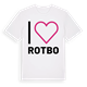 White t-shirt med Jag älskar Rotbo t-shirt stort tryck