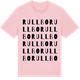 Pink Cotton t-shirt med Rullbo ordlek t-shirt