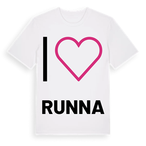 Jag älskar Runna t-shirt stort tryck – ekologisk bomull t-shirt från Pinshirt