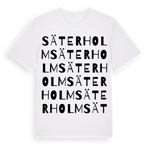 Säterholm ordlek t-shirt – ekologisk bomull t-shirt från Pinshirt