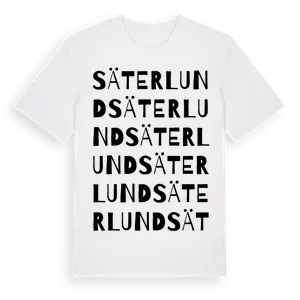 Säterlund ordlek t-shirt – ekologisk bomull t-shirt från Pinshirt