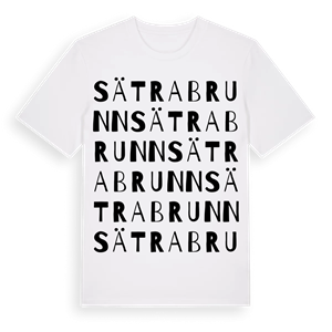 Sätra brunn ordlek t-shirt – ekologisk bomull t-shirt från Pinshirt