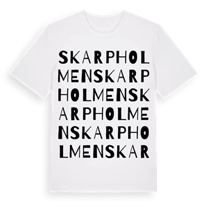 Skarpholmen ordlek t-shirt – ekologisk bomull t-shirt från Pinshirt
