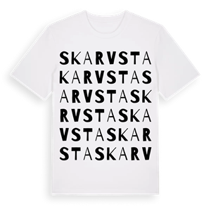 Skarvsta ordlek t-shirt – ekologisk bomull t-shirt från Pinshirt