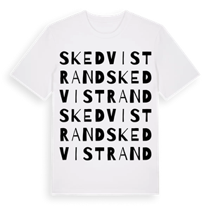 Skedvistrand ordlek t-shirt – ekologisk bomull t-shirt från Pinshirt