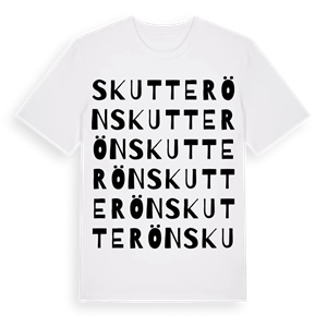 Skutterön ordlek t-shirt – ekologisk bomull t-shirt från Pinshirt