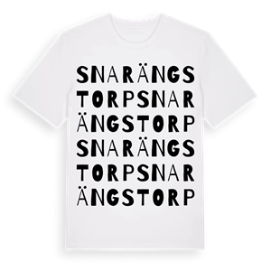 Snarängstorp ordlek t-shirt – ekologisk bomull t-shirt från Pinshirt