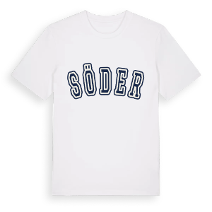 Söder college t-shirt – ekologisk bomull t-shirt från Pinshirt
