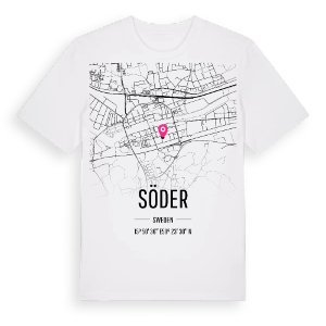 Söder karta t-shirt – ekologisk bomull t-shirt från Pinshirt