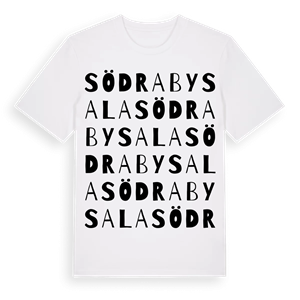 Södra Bysala ordlek t-shirt – ekologisk bomull t-shirt från Pinshirt