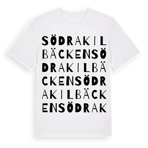 Södra Kilbäcken ordlek t-shirt – ekologisk bomull t-shirt från Pinshirt