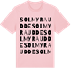 Pink Cotton t-shirt med Solmyra udde ordlek t-shirt