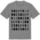 Mid Heather Gray t-shirt med Solmyra udde ordlek t-shirt