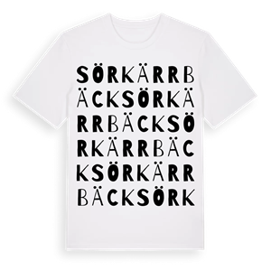 Sör Kärrbäck ordlek t-shirt – ekologisk bomull t-shirt från Pinshirt