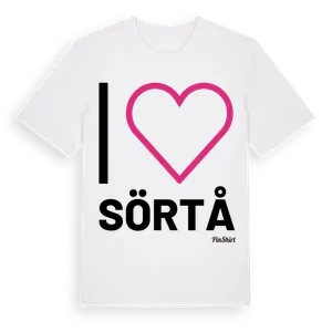 Jag älskar Sörtå t-shirt stort tryck – ekologisk bomull t-shirt från Pinshirt
