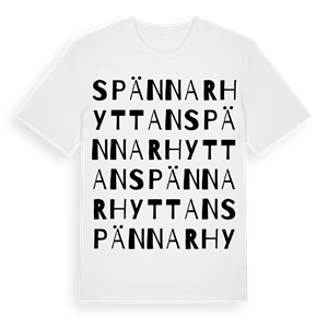 Spännarhyttan ordlek t-shirt – ekologisk bomull t-shirt från Pinshirt