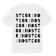 White t-shirt med Stegrind ordlek t-shirt