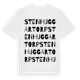 White t-shirt med Stenhuggartorp ordlek t-shirt