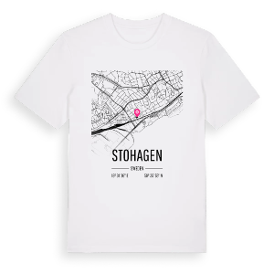 Stohagen karta t-shirt – ekologisk bomull t-shirt från Pinshirt