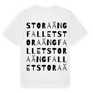 Stora Ängfallet ordlek t-shirt – ekologisk bomull t-shirt från Pinshirt