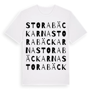 Stora Bäckarna ordlek t-shirt – ekologisk bomull t-shirt från Pinshirt