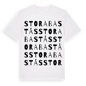 Stora Bastås ordlek t-shirt – ekologisk bomull t-shirt från Pinshirt