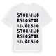 White t-shirt med Stora Björsbo ordlek t-shirt