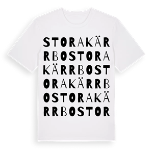 Stora Kärrbo ordlek t-shirt – ekologisk bomull t-shirt från Pinshirt