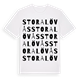White t-shirt med Stora Lövås ordlek t-shirt