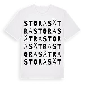 Stora Sätra ordlek t-shirt – ekologisk bomull t-shirt från Pinshirt