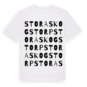 Stora Skogstorp ordlek t-shirt – ekologisk bomull t-shirt från Pinshirt