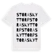 White t-shirt med Stora Skyttorp ordlek t-shirt