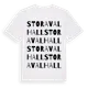 White t-shirt med Stora Valhall ordlek t-shirt