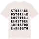 Vintage White t-shirt med Storbarbo ordlek t-shirt