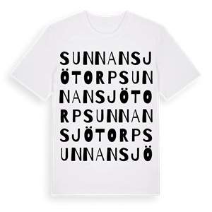 Sunnansjötorp ordlek t-shirt – ekologisk bomull t-shirt från Pinshirt