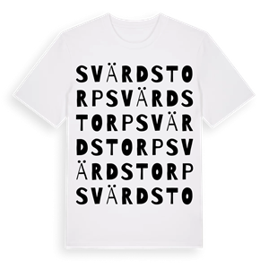 Svärdstorp ordlek t-shirt – ekologisk bomull t-shirt från Pinshirt