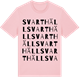 Pink Cotton t-shirt med Svarthäll ordlek t-shirt