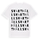 White t-shirt med Svarthäll ordlek t-shirt