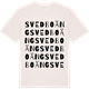 Vintage White t-shirt med Svedboäng ordlek t-shirt