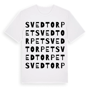 Svedtorpet ordlek t-shirt – ekologisk bomull t-shirt från Pinshirt