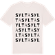 Vintage White t-shirt med Sylta ordlek t-shirt